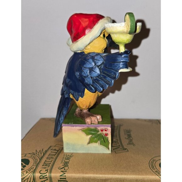 Jim Shore Margaritaville Parrot Figurine "Its 5 OClock Somewhere" With Santa Hat - Picture 2 of 8